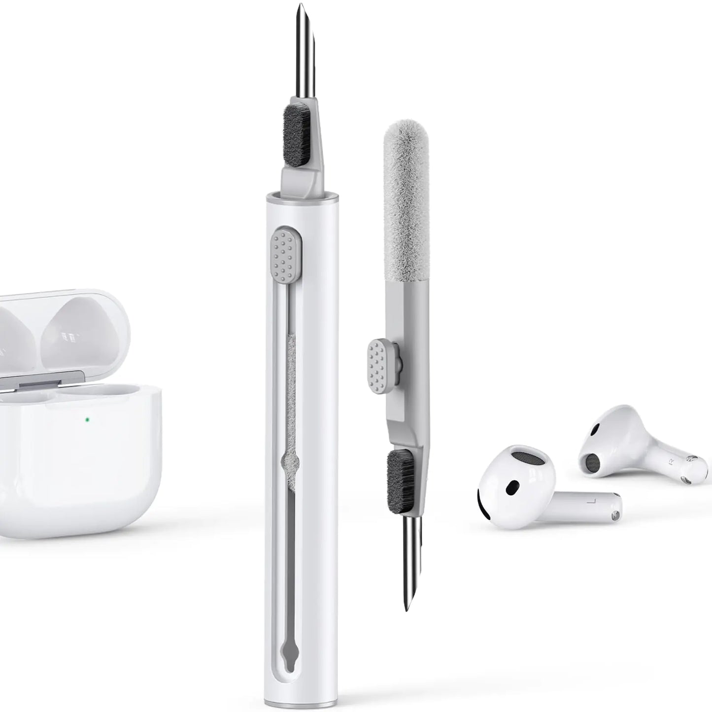 Airpod-Reinigungsset, Multifunktions-Reinigungsset, iPhone-Reinigung für die Hülle, 3-in-1-Reinigungsstift-Werkzeuge (weiß)